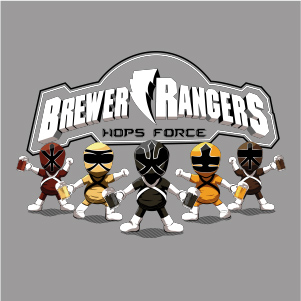 dessin t-shirt Power Rangers et biére geek original dessin t-shirt Power Rangers et biére geek original