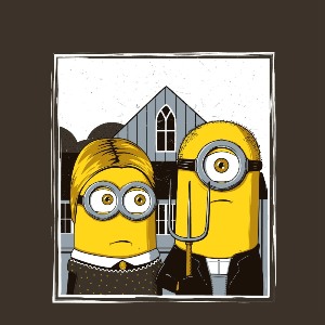 dessin t-shirt American Gothic Minion geek original dessin t-shirt American Gothic Minion geek original
