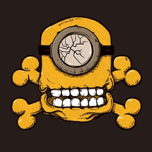 dessin t-shirt Tête de mort de Minion geek original dessin t-shirt Tête de mort de Minion geek original