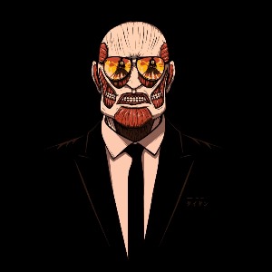 dessin t-shirt Le colossal Titan geek original dessin t-shirt Le colossal Titan geek original