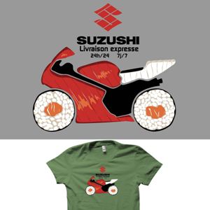 dessin t-shirt Suzuki & Sushi geek original dessin t-shirt Suzuki & Sushi geek original