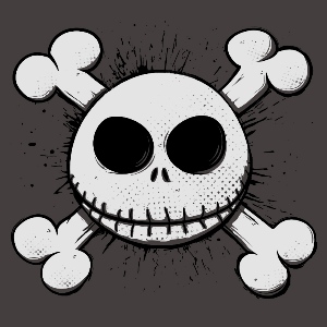 dessin t-shirt Tête de mort Tim Burton geek original dessin t-shirt Tête de mort Tim Burton geek original