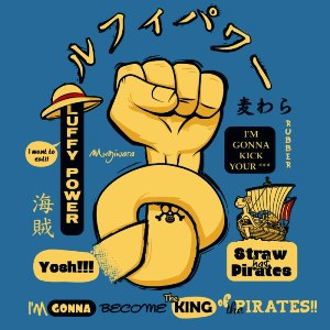 dessin t-shirt One Piece Power geek original dessin t-shirt One Piece Power geek original