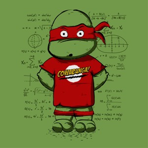 dessin t-shirt Sheldon Cooper & Tortue Ninja geek original dessin t-shirt Sheldon Cooper & Tortue Ninja geek original