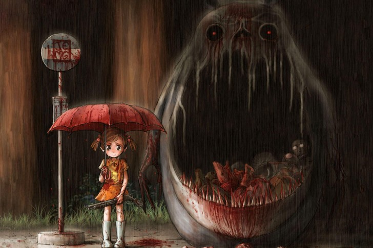 my-neighbor-totoro-monster-girl-gun-rain-umbrella-anime-anime-and-fantasy-485x728
