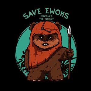 dessin t-shirt Ewok Star Wars geek original dessin t-shirt Ewok Star Wars geek original