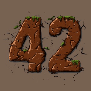 dessin t-shirt 42, le sens de la vie. geek original dessin t-shirt 42, le sens de la vie. geek original