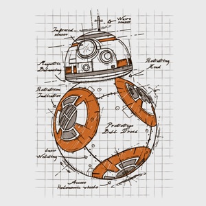 dessin t-shirt BB8 le nouveau robot de Star Wars geek original dessin t-shirt BB8 le nouveau robot de Star Wars geek original