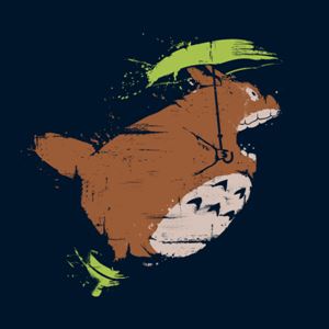 dessin t-shirt Mon voisin Totoro en vol geek original dessin t-shirt Mon voisin Totoro en vol geek original