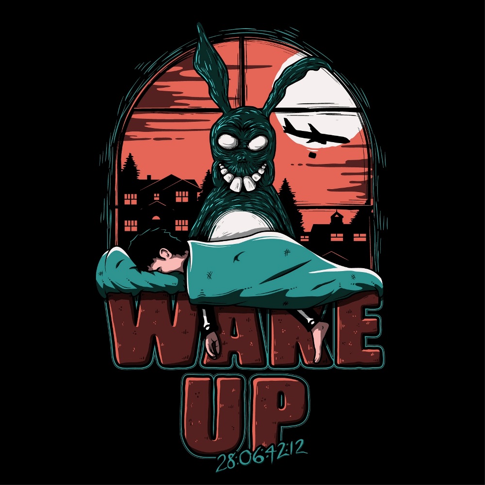 dessin t-shirt Lève toi Donnie Darko! geek original dessin t-shirt Lève toi Donnie Darko! geek original