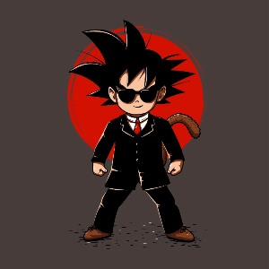dessin t-shirt Son Goku MIB geek original dessin t-shirt Son Goku MIB geek original