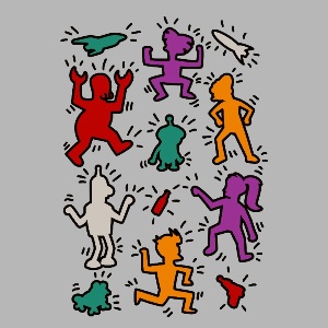 dessin t-shirt Futurama Haring geek original dessin t-shirt Futurama Haring geek original