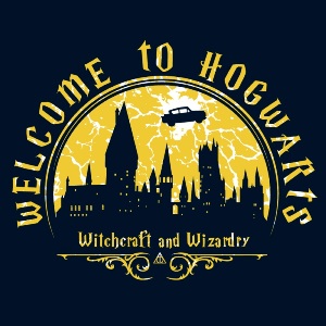 dessin t-shirt Bienvenue à Poudlard geek original dessin t-shirt Bienvenue à Poudlard geek original