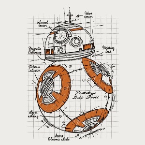 dessin t-shirt BB8 – croquis geek original dessin t-shirt BB8 – croquis geek original