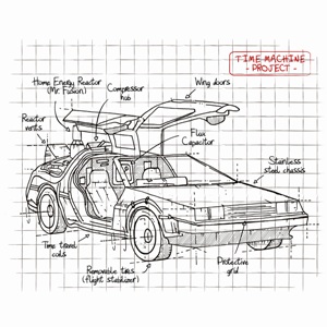 dessin t-shirt Delorean plan geek original dessin t-shirt Delorean plan geek original