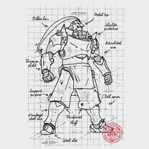 dessin t-shirt Fullmetal plan geek original dessin t-shirt Fullmetal plan geek original