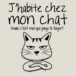 t-shirt J&rsquo;habite chez mon chat